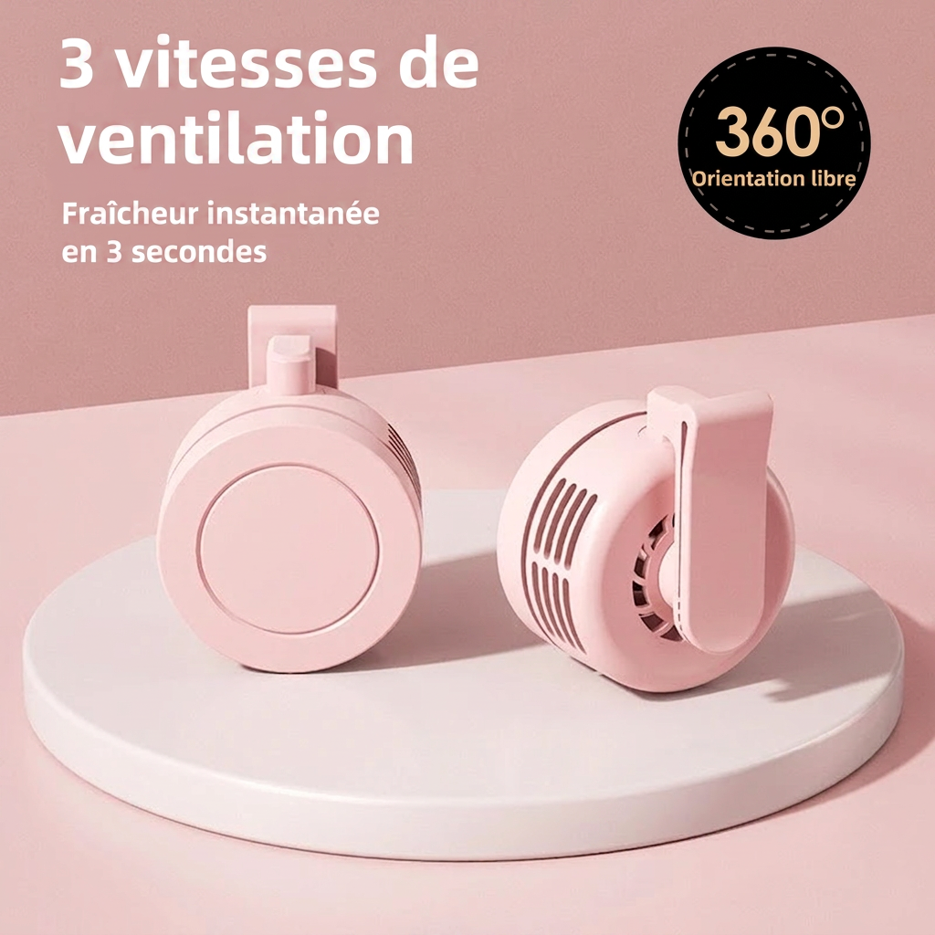 Mini Ventilateur à Clip Rechargeable Pensé pour les Bouffées de Chaleur