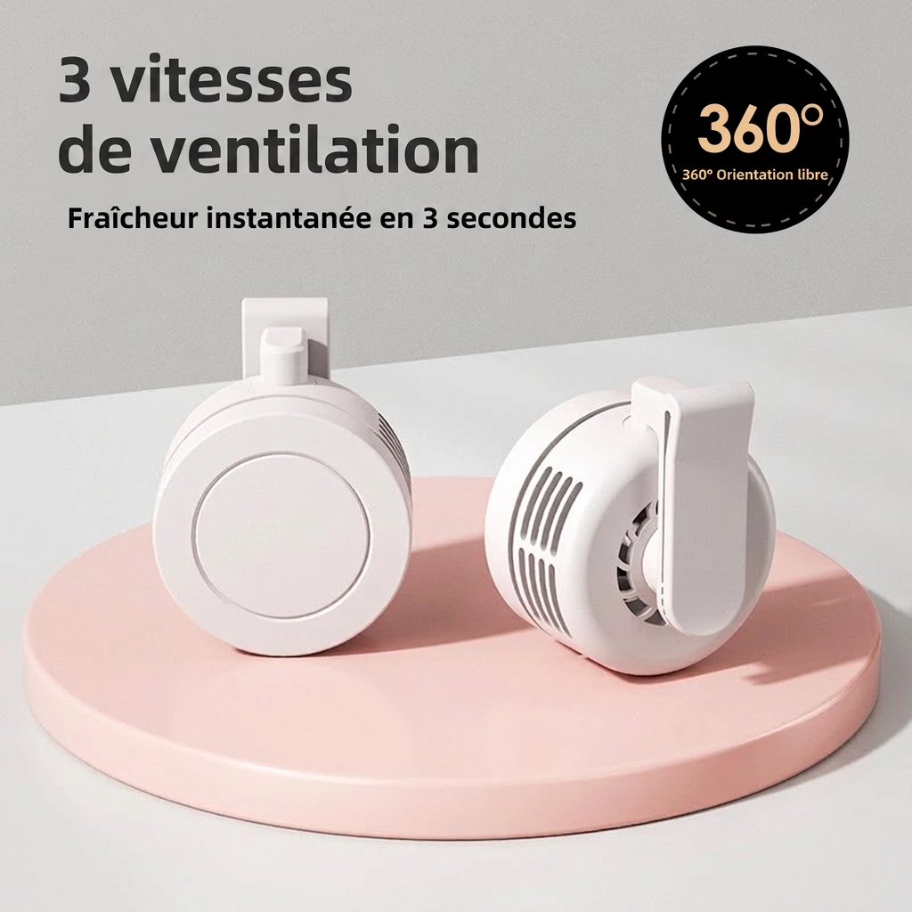 Mini Ventilateur à Clip Rechargeable Pensé pour les Bouffées de Chaleur